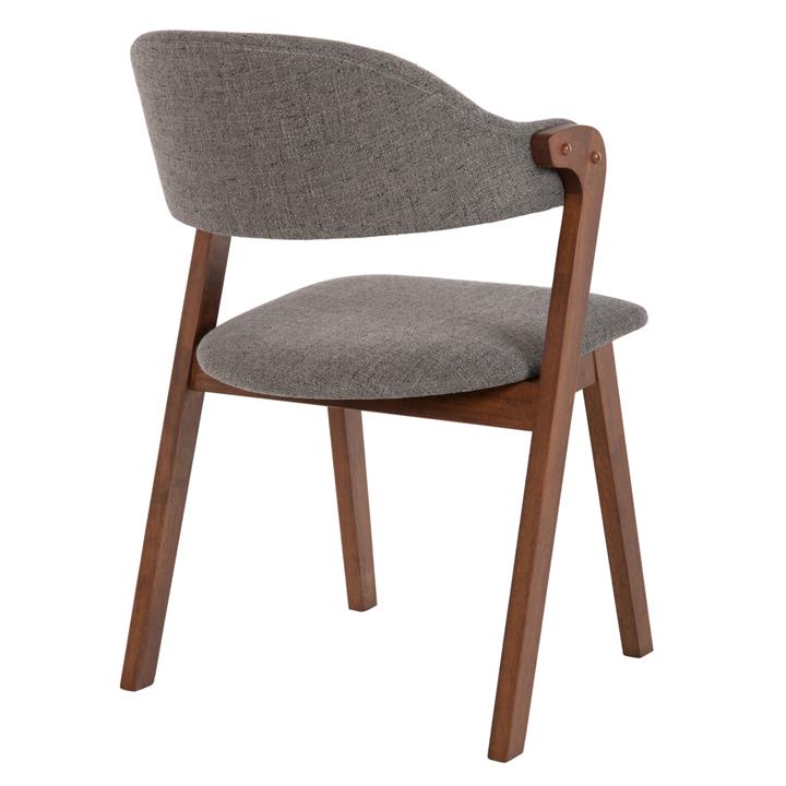 DINING CHAIR RIDER HM9734.01 RUBBERWOOD IN WALNUT COLOR-GREY FABRIC 59x59x83Hcm.