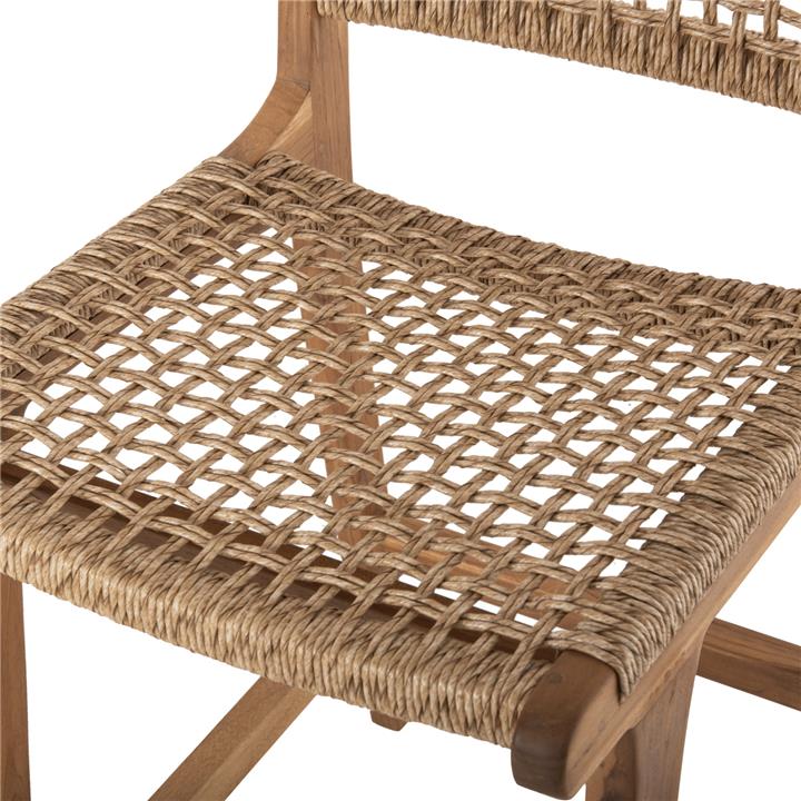 BAR STOOL WITH BACKREST BORIS HM9381.11 TEAK WOOD & VIRO ROPE 46x53x96 cm.