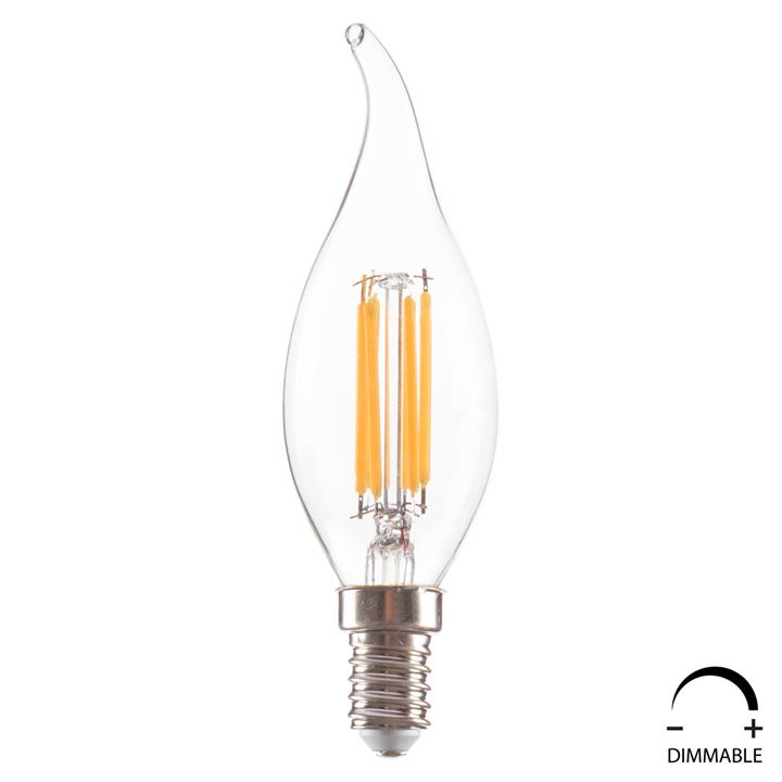 LIGHT BULB HM4047.01 FLAME STYLE LED FILAMENT 6W E14 3000K CLEAR DIMMABLE