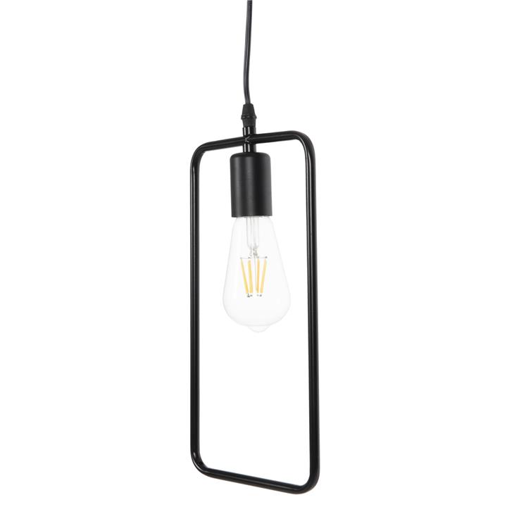 CEILING PENDANT LAMP HM4097 BLACK METAL RECTANGLE 17,5x133H cm.