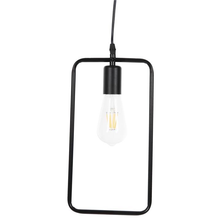CEILING PENDANT LAMP HM4097 BLACK METAL RECTANGLE 17,5x133H cm.