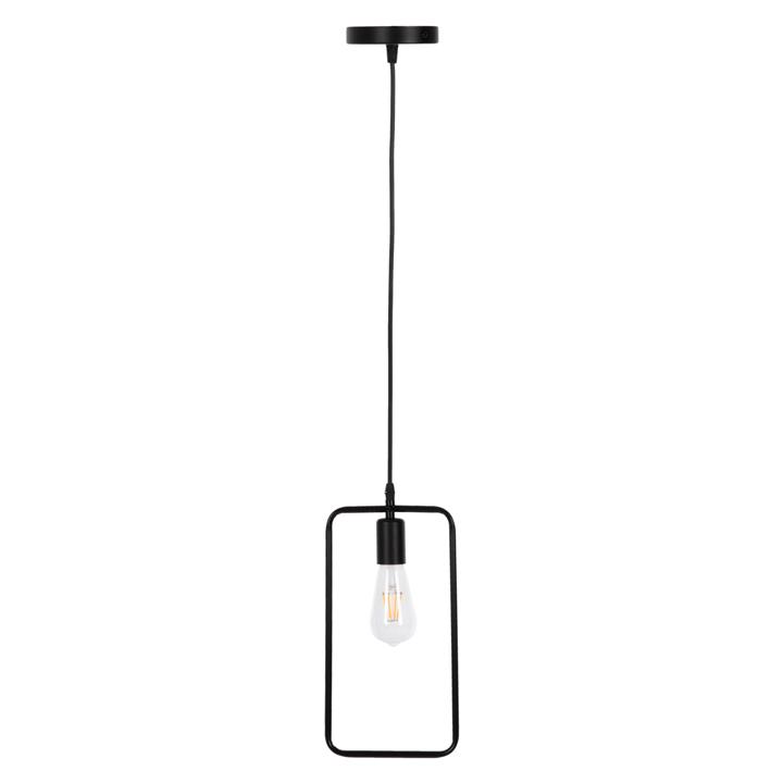 CEILING PENDANT LAMP HM4097 BLACK METAL RECTANGLE 17,5x133H cm.