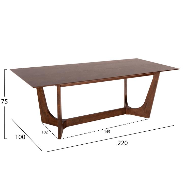 ΤΡΑΠΕΖΙ HM9742 ΜΕ ΞΥΛΙΝΗ ΕΠΙΦΑΝΕΙΑ 220X100x75Yεκ.