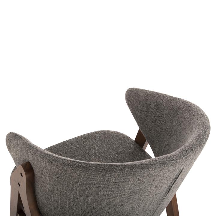 DINING CHAIR HANA HM9746.02 RUBBERWOOD IN WALNUT-FABRIC IN GREY 55x60x84Hcm.
