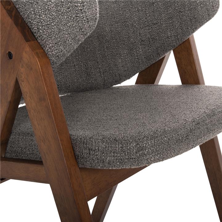 DINING CHAIR HANA HM9746.02 RUBBERWOOD IN WALNUT-FABRIC IN GREY 55x60x84Hcm.