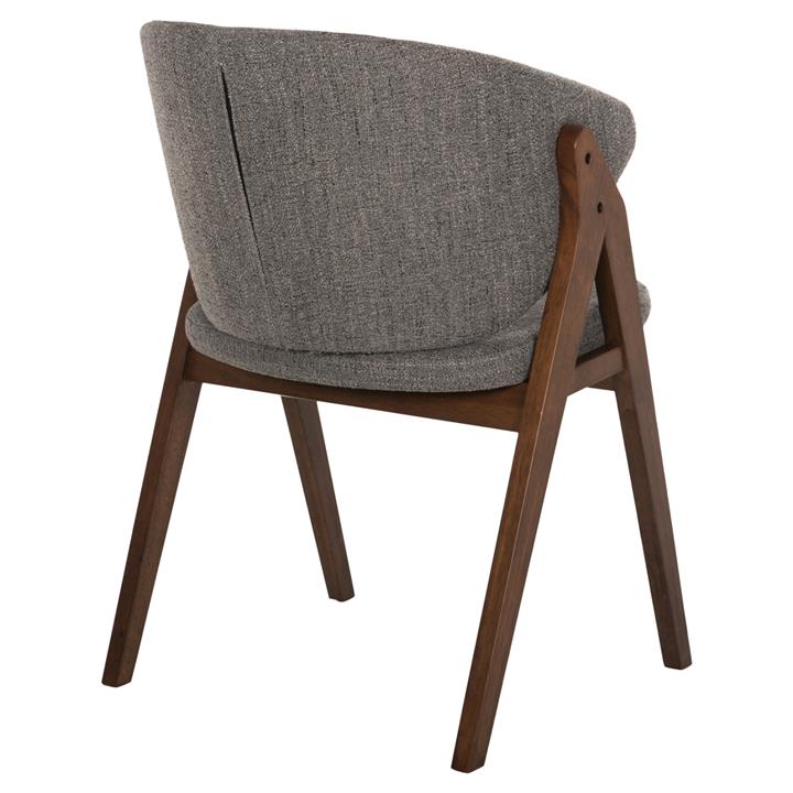 DINING CHAIR HANA HM9746.02 RUBBERWOOD IN WALNUT-FABRIC IN GREY 55x60x84Hcm.