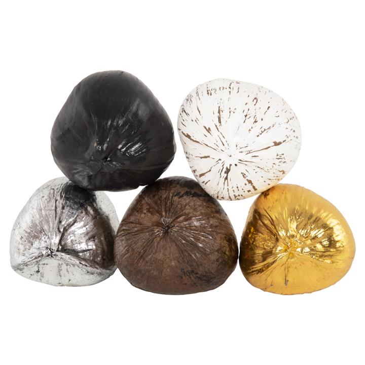 TABLE DECORATION HM4326.03 COCONUT IN GOLD COLOR 20x20x20Hcm.