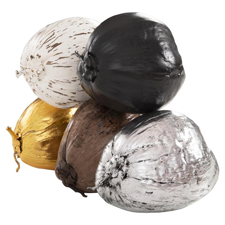 TABLE DECORATION HM4326.03 COCONUT IN GOLD COLOR 20x20x20Hcm.