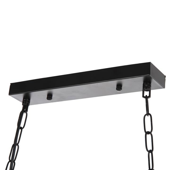 CEILING PENDANT 6-LIGHT FIXTURE HM4117 WOOD-METAL-GLASS 116Hcm.