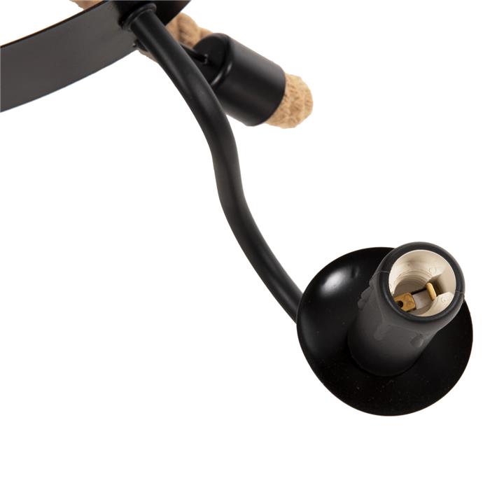 CEILING PENDANT FIXTURE HM4177 6-LIGHT WITH ROPE AND BLACK METAL 74x74x123Hcm.