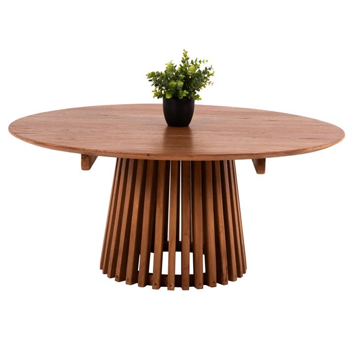 COFFEE TABLE ROUND FRANTZ HM9523.11 SOLID MINDI WOOD-NATURAL Φ100X45Hcm.