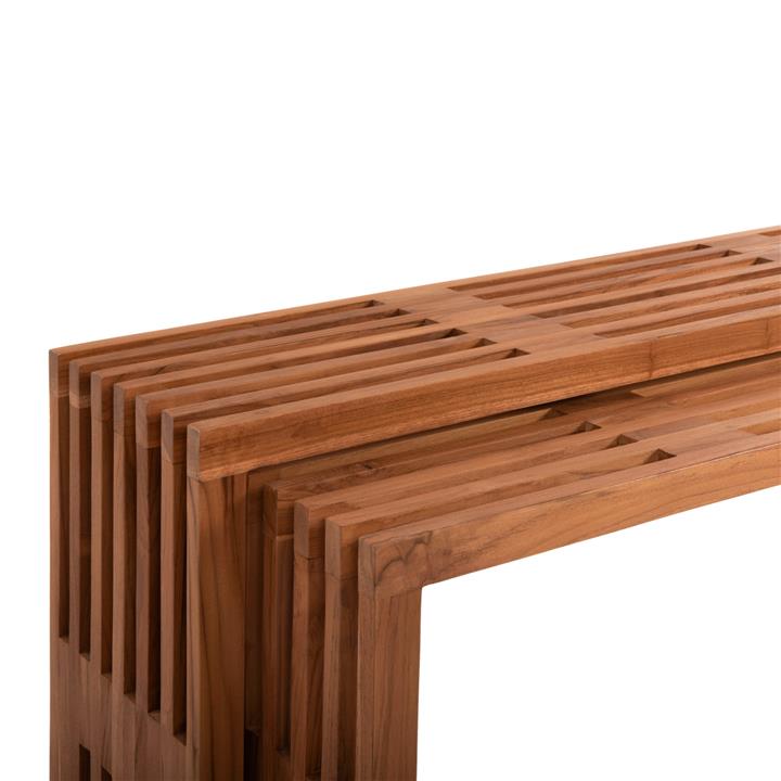COFFEE TABLES 2PCS SET NYA HM9828 SOLID TEAK WOOD IN NATURAL 110x30x46Hcm.