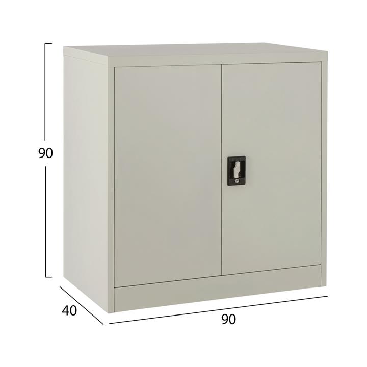 WARDROBE METAL HM5960.11 WITH 3 STORAGE SPACES LIGHT GREY 90Χ40Χ90Hcm.