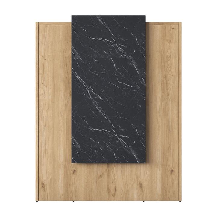 Reception desk Zowel pakoworld melamine natural-black marble 90x40x110cm