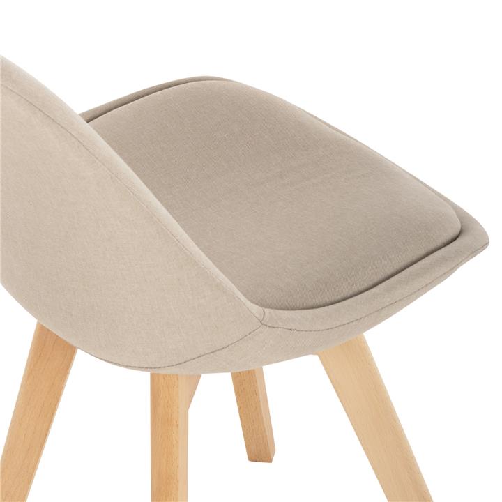 DINING CHAIR VEGAS HM0033.54 BEECH LEGS-BEIGE FABRIC 48Χ58Χ80H cm.