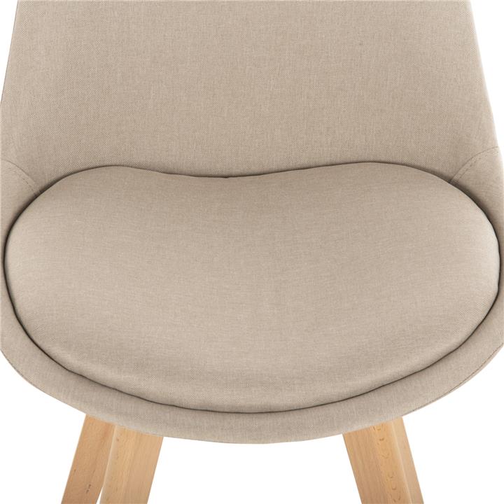 DINING CHAIR VEGAS HM0033.54 BEECH LEGS-BEIGE FABRIC 48Χ58Χ80H cm.