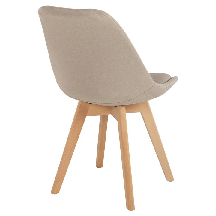 DINING CHAIR VEGAS HM0033.54 BEECH LEGS-BEIGE FABRIC 48Χ58Χ80H cm.