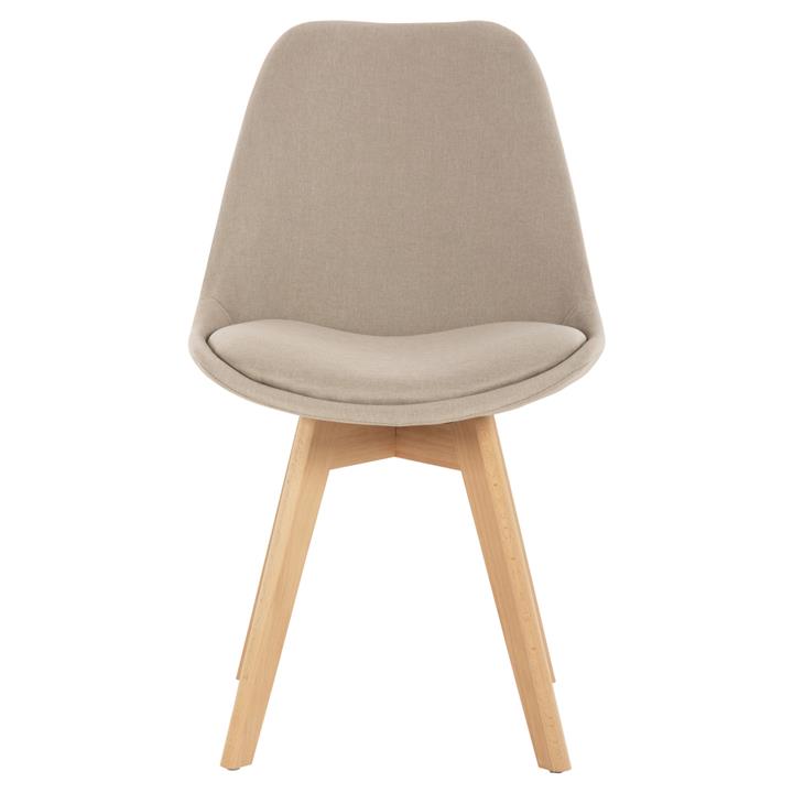 DINING CHAIR VEGAS HM0033.54 BEECH LEGS-BEIGE FABRIC 48Χ58Χ80H cm.