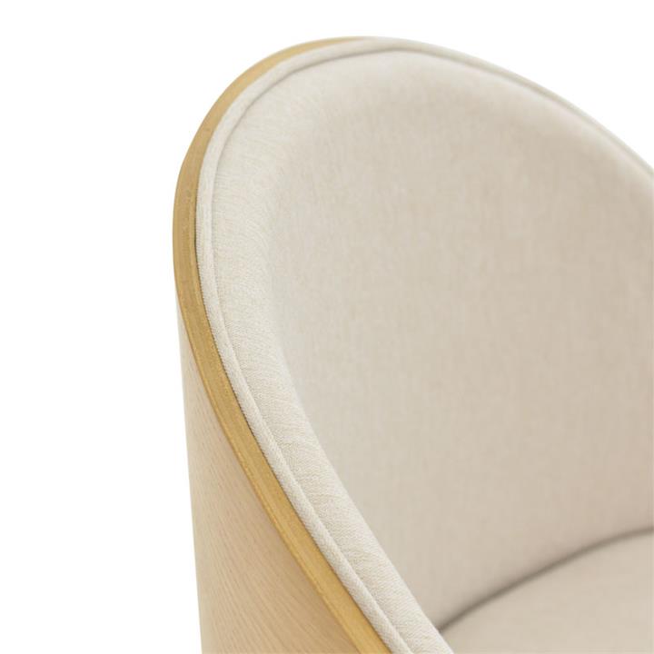Chair Sarian pakoworld beige fabric-rubberwood natural leg 69,5x71x70.5cm