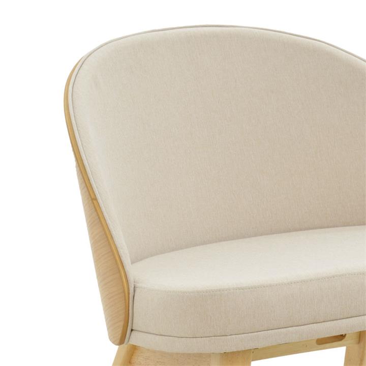 Chair Sarian pakoworld beige fabric-rubberwood natural leg 69,5x71x70.5cm