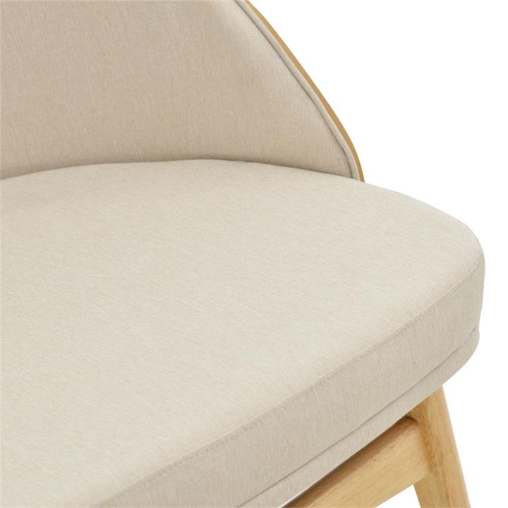 Chair Sarian pakoworld beige fabric-rubberwood natural leg 69,5x71x70.5cm