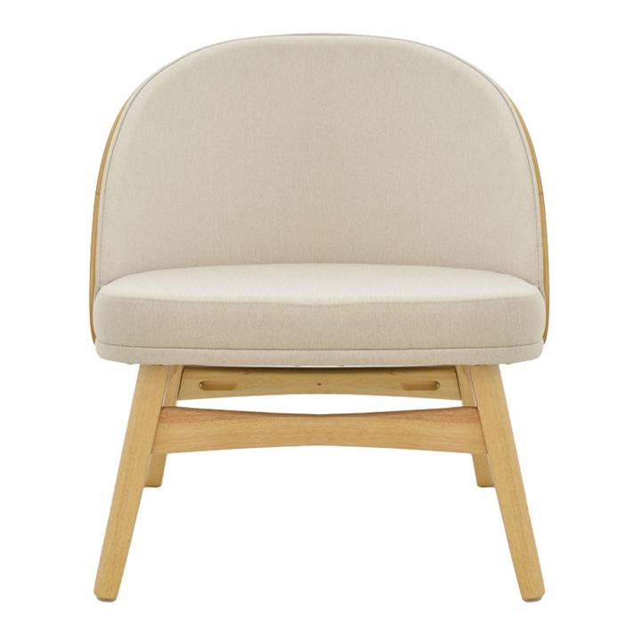 Chair Sarian pakoworld beige fabric-rubberwood natural leg 69,5x71x70.5cm