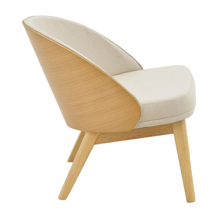 Chair Sarian pakoworld beige fabric-rubberwood natural leg 69,5x71x70.5cm