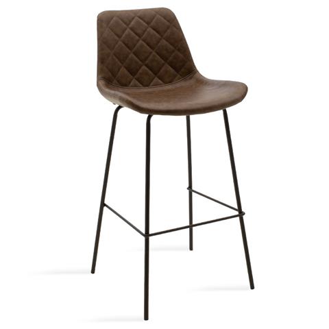 Bar stool Faith pakoworld antique brown pu-black metal 50x54x104cm