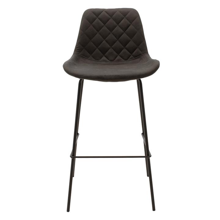 Bar stool Faith pakoworld antique anthracite pu-black metal 50x54x104cm