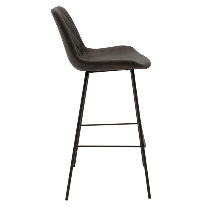 Bar stool Faith pakoworld antique anthracite pu-black metal 50x54x104cm