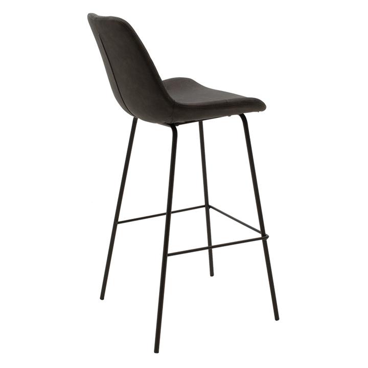 Bar stool Faith pakoworld antique anthracite pu-black metal 50x54x104cm