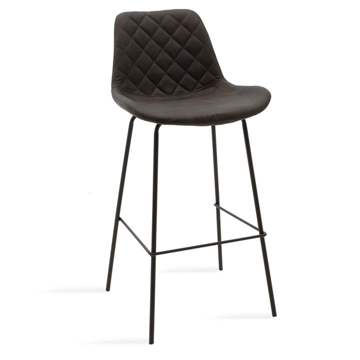 Bar stool Faith pakoworld antique anthracite pu-black metal 50x54x104cm