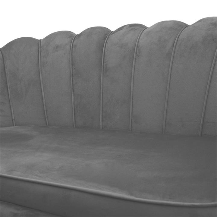 2 seater sofa Daimon pakoworld velvet grey 134x70x77cm
