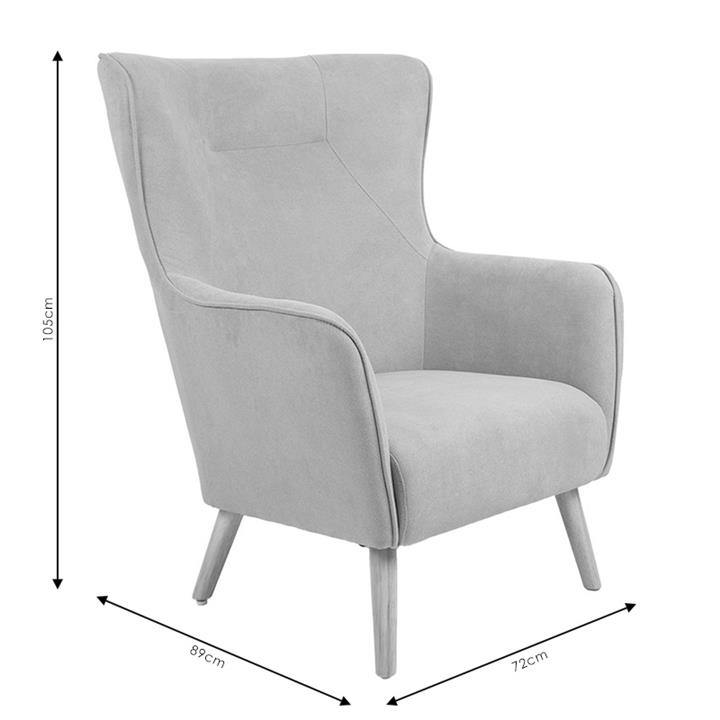 Armchair Fluffy pakoworld fabric grey-natural 75x69x96cm