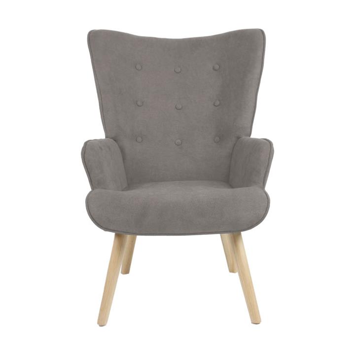 Armchair Fluffy pakoworld fabric grey-natural 75x69x96cm