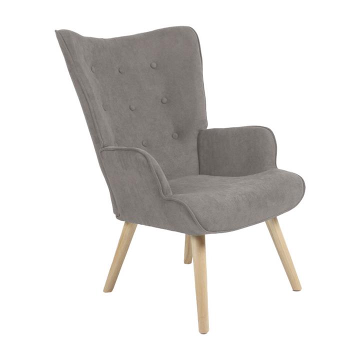 Armchair Fluffy pakoworld fabric grey-natural 75x69x96cm