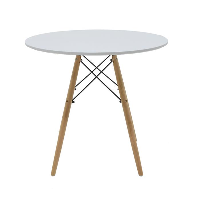 Dining table Julita pakoworld MDF top white-natural legs D80x73cm