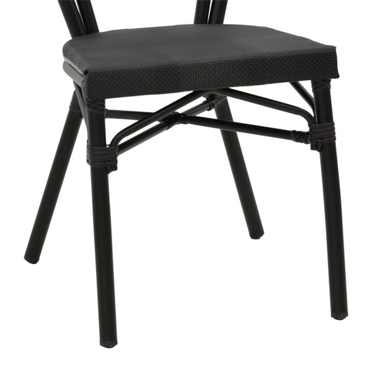Garden chair Nacia  pakoworld black aluminum-black  textilene 45x59x85cm