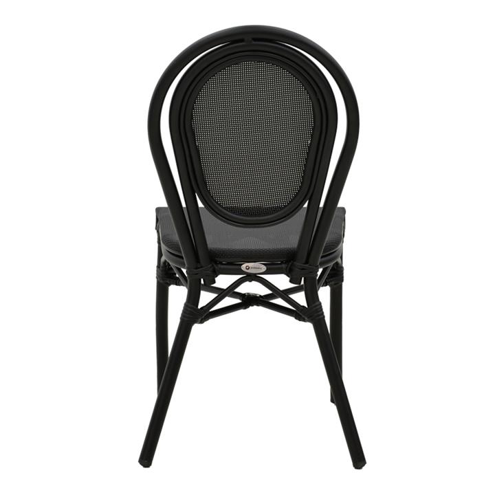Garden chair Nacia  pakoworld black aluminum-black  textilene 45x59x85cm