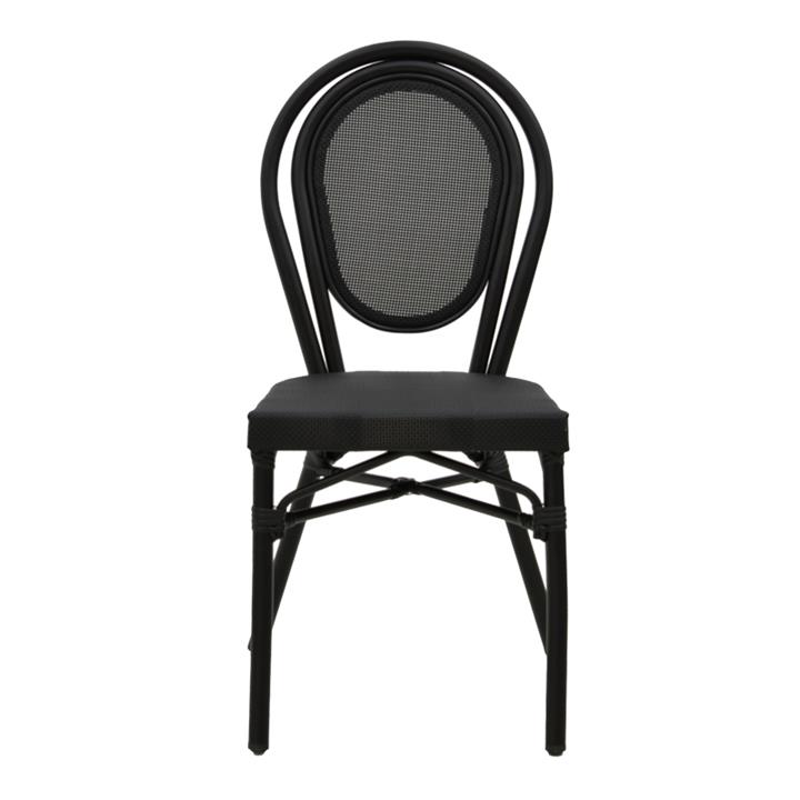 Garden chair Nacia  pakoworld black aluminum-black  textilene 45x59x85cm