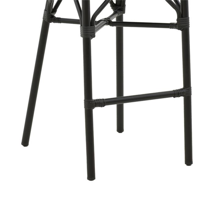 Garden bar stool Dezyan pakoworld black aluminum-black textilene 41.5x53.5x116cm