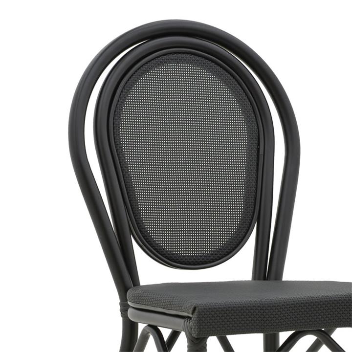 Garden bar stool Dezyan pakoworld black aluminum-black textilene 41.5x53.5x116cm