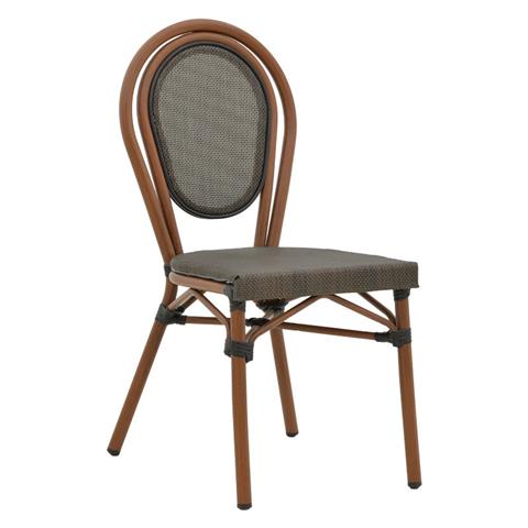 Garden chair Nacia  pakoworld dark brown aluminum-grey  textilene 45x59x85cm