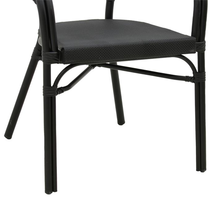 Garden chair Elyza  pakoworld black aluminum-black textilene 57x62x84cm