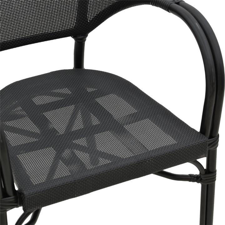 Garden chair Elyza  pakoworld black aluminum-black textilene 57x62x84cm
