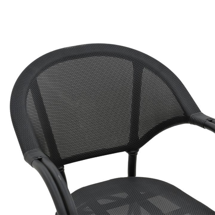 Garden chair Elyza  pakoworld black aluminum-black textilene 57x62x84cm