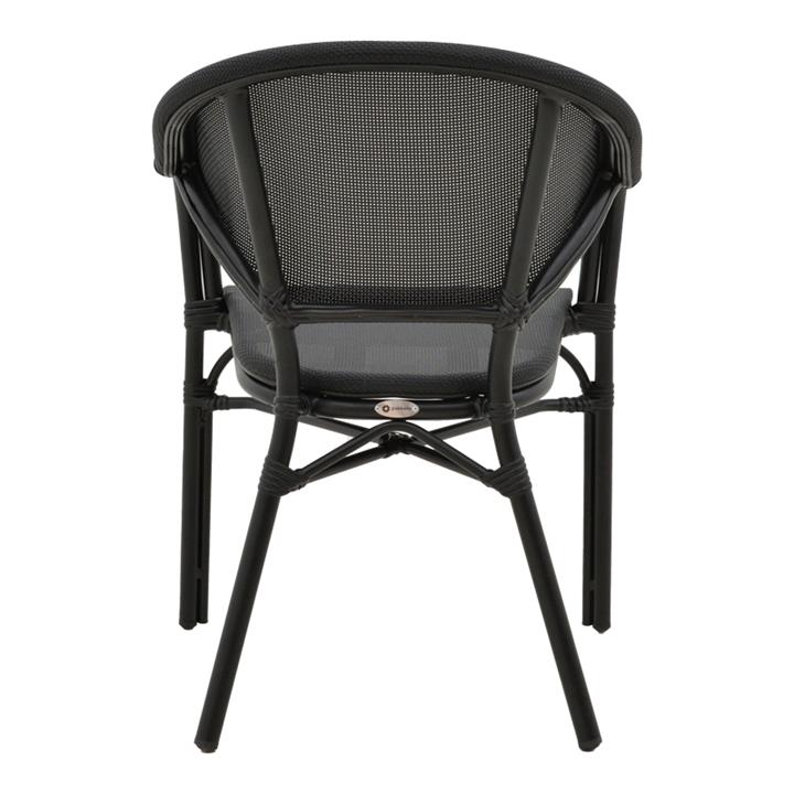 Garden chair Elyza  pakoworld black aluminum-black textilene 57x62x84cm