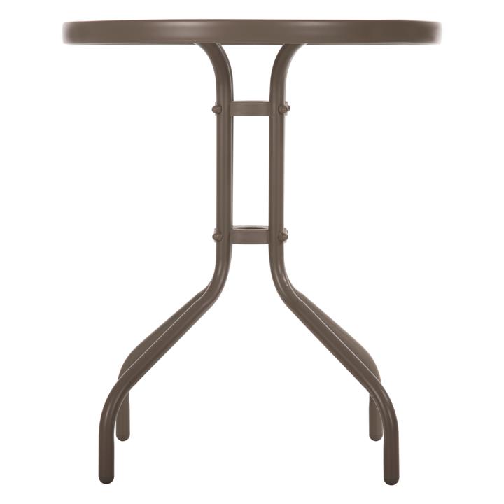 OUTDOOR ROUND TABLE LIMA HM5079.04 METAL IN CHAMPAGNE COLOR-GLASS TABLETOP Φ60x70Hcm