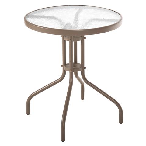 OUTDOOR ROUND TABLE LIMA HM5079.04 METAL IN CHAMPAGNE COLOR-GLASS TABLETOP Φ60x70Hcm