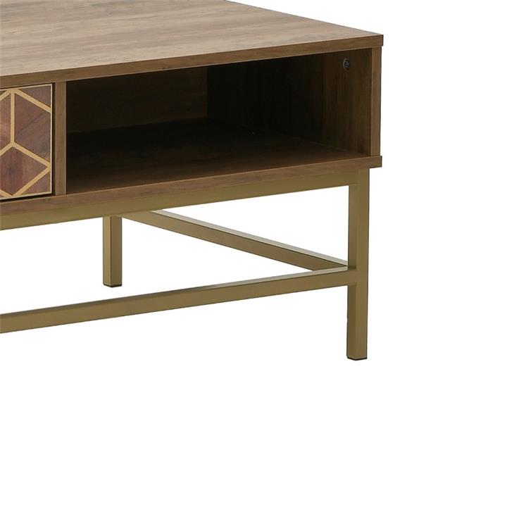 Coffe table Brilo Inart brown-gold wood 101x59x43cm
